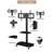 Height and Angle Adjustable Multi-Function Tempered Glass Metal Frame Floor With Lockable Wheels Mobile TV Stand, LCD/Plasma TV bracket  2 Tier Tempered Glass Shelves For Multiple Media Devices