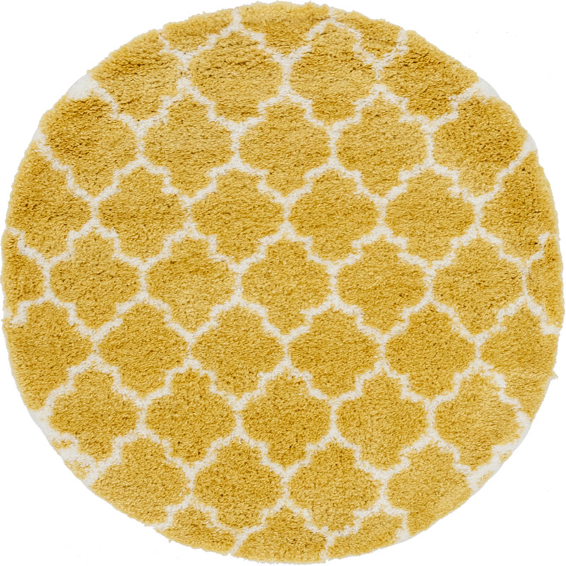 Abdirizak Geometric Indoor Rug, Round 5'1"