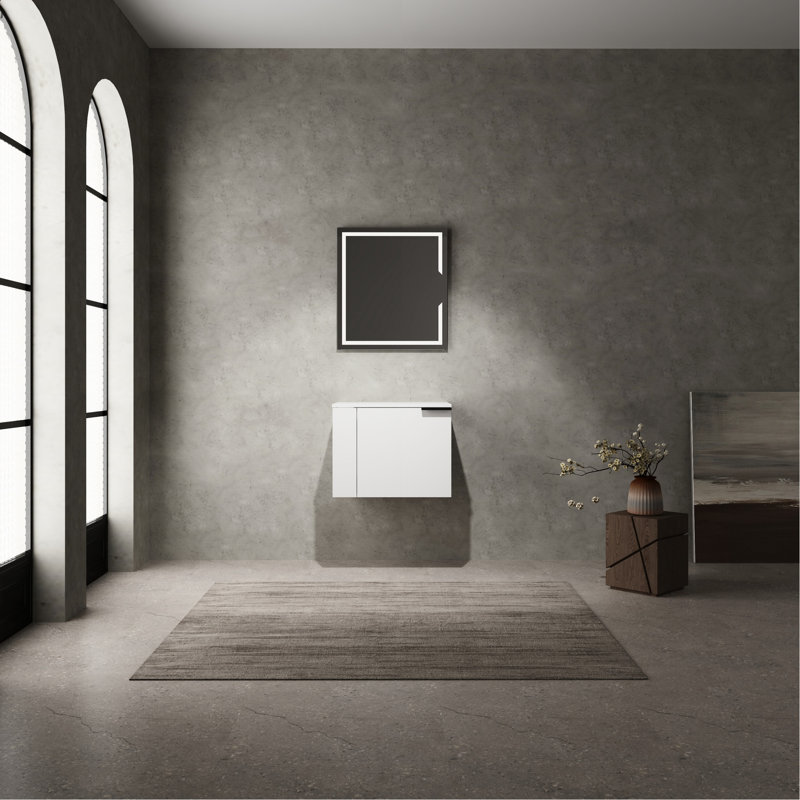 Lavabo de meuble-lavabo 24 po pour salle de bain spacieuse - Combinaison d'armoire moderne sans lavabo, bois composite, bois d'ingénierie, grands espaces de bain American Warm Glow, composable, flamme vive