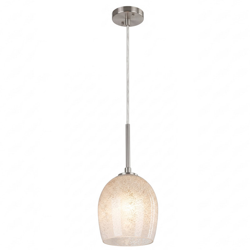 Mini suspension pour îlot de cuisine, en verre soufflé à la main avec finition nickel brossé, à intensité variable