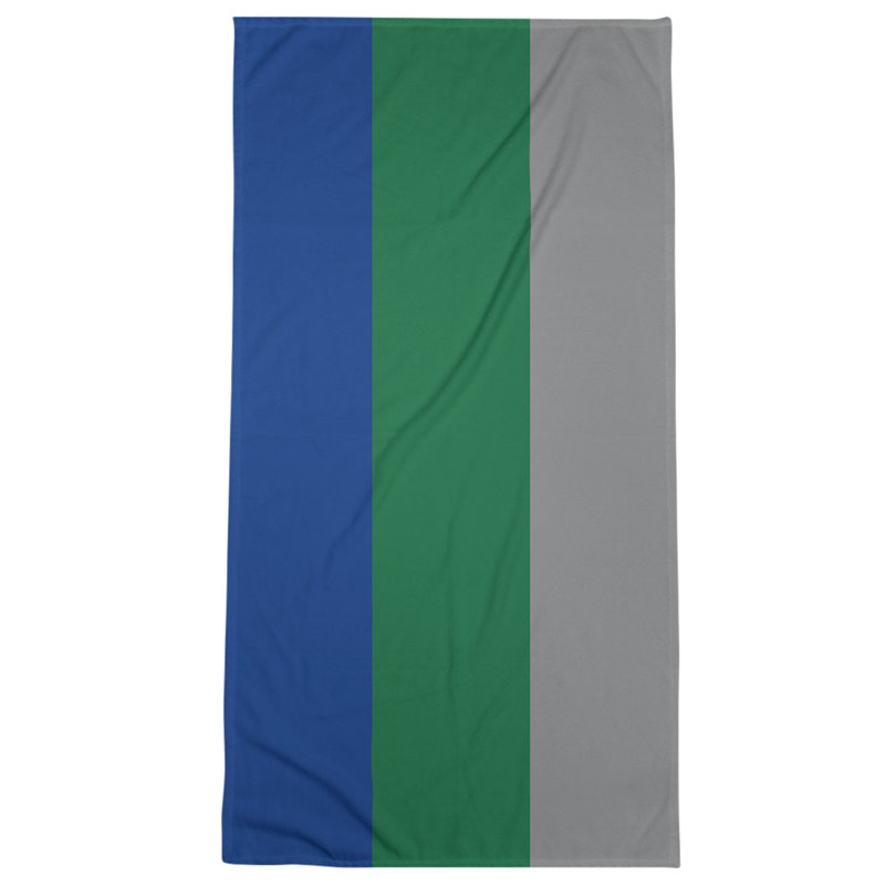 Cotton Blend Beach Towel, Blue/Green/Gray