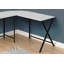 Bureau d'ordinateur, bureau personnel, coin, L 55 po, forme en L, travail, stratifié pour ordinateur portable, métal, contemporain, moderne-879401124