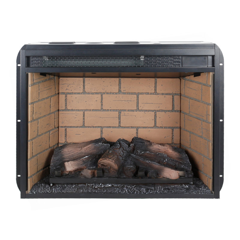 23 Inch Infrared Quartz Heater Fireplace Insert -Woodlog Version With Brick