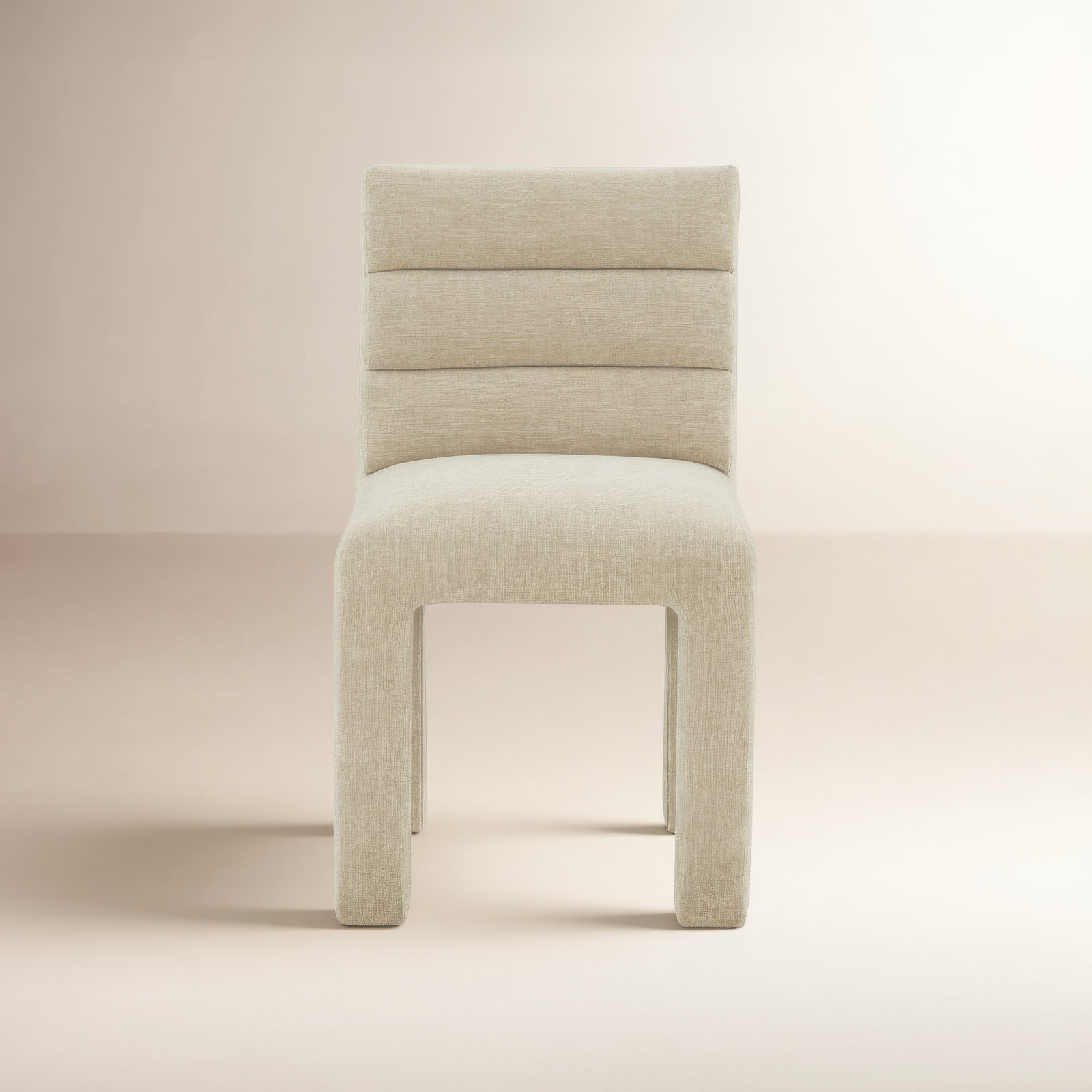 Shepha Tufted Side Chair, Beige Linen