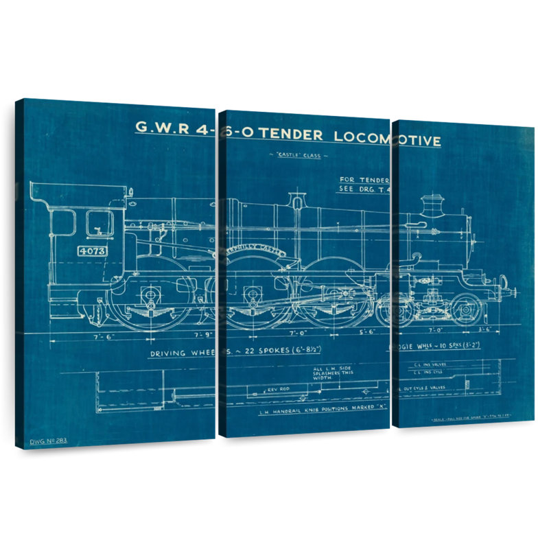Laelle Locomotive Blueprint II, 48" H x 74" W