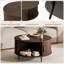 Table basse ronde de 31,5 po avec rangement dissimulé: couvercle rabattable et portes coulissantes-195261486-195261488
