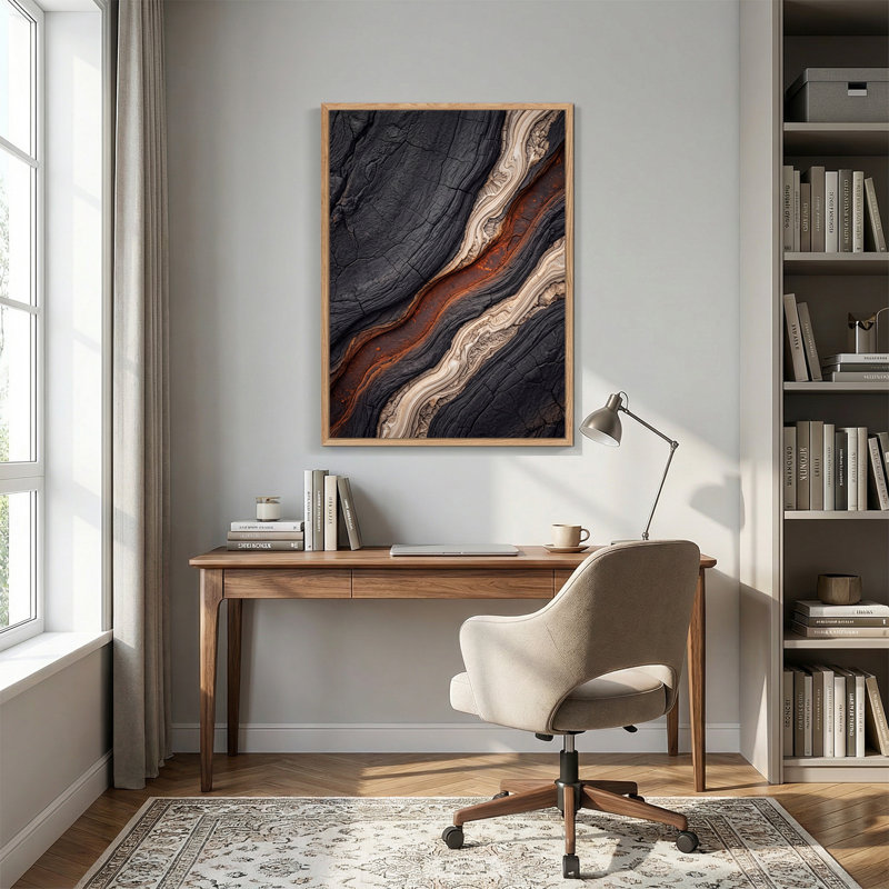 Art texturé sur toile texturé noir et rouille, 24"H x 18"W
