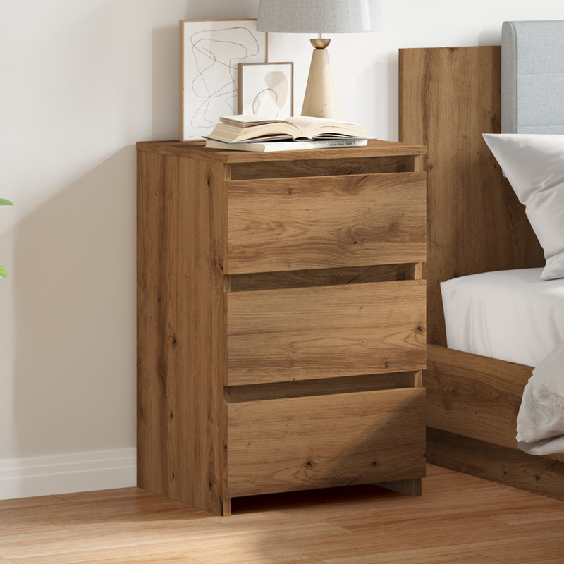 Cowlic Bed Cabinet 40x35x62.5 cm Engineered Wood, 1, Artisan Oak