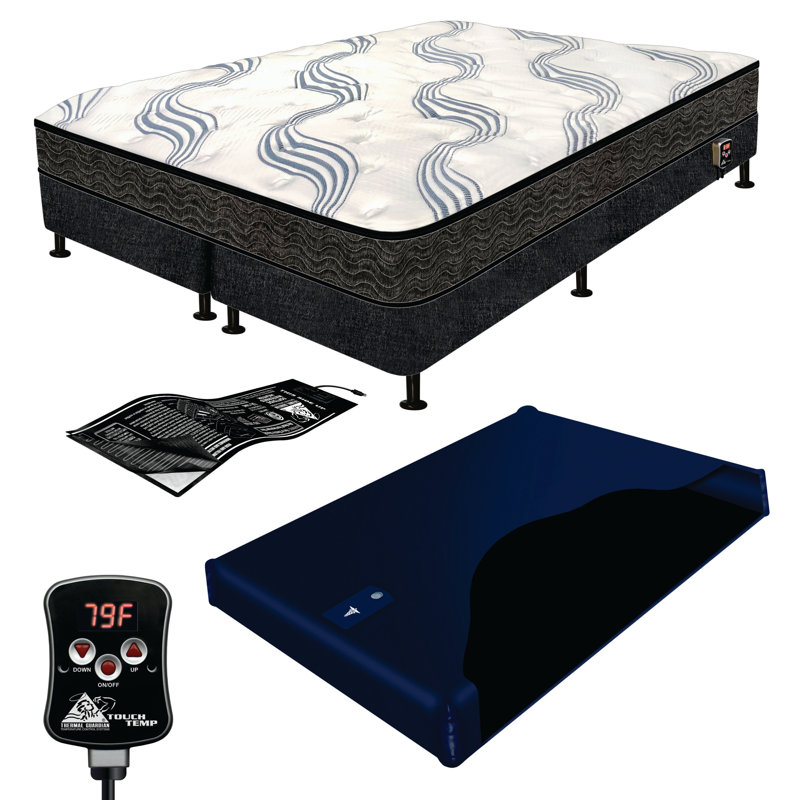 Matelas de lit d'eau moelleux à surface mi-ferme 25 po, Double