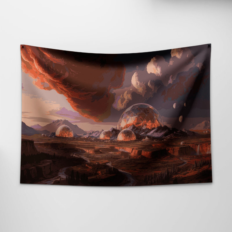 Tapisserie murale Space Terraformed Mars concepts, 88 po x 104 po