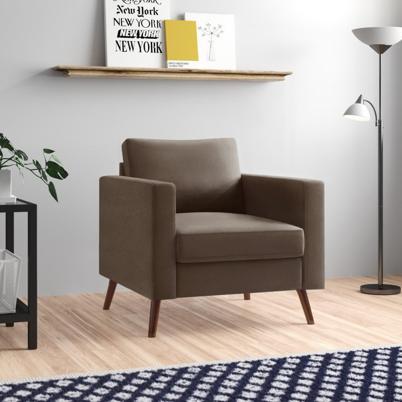 Fauteuil en polyester Essex Street, Polyester brun