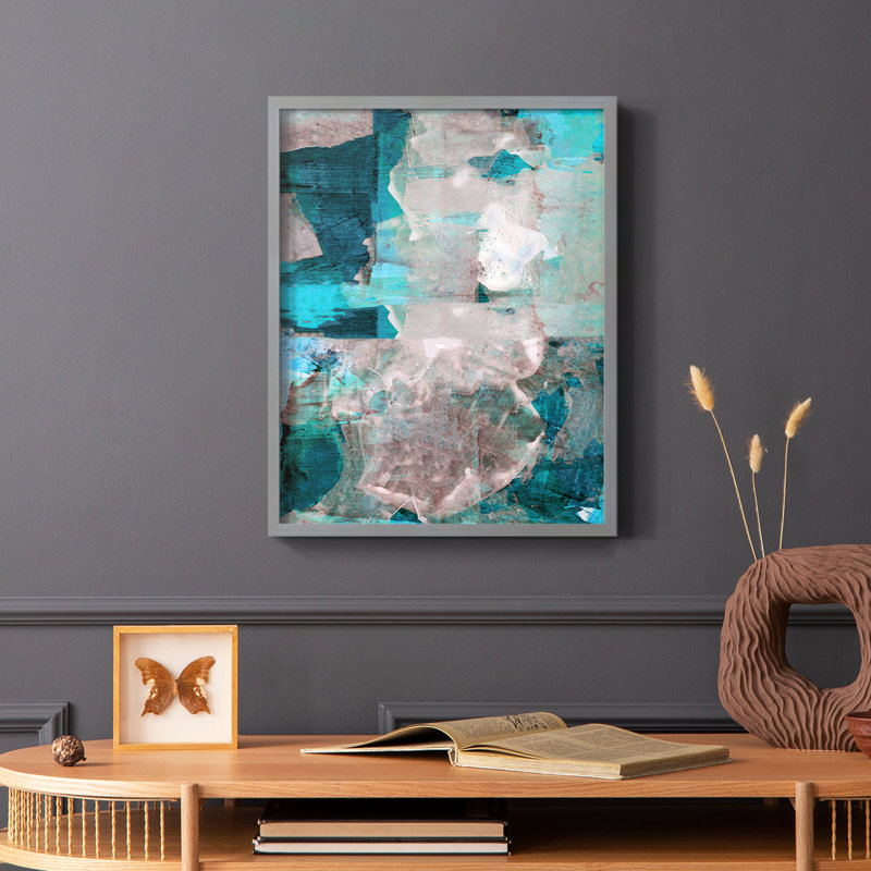 Impression encadrée Impasto III - bois massif, Gris, H 10 po x l 8 po