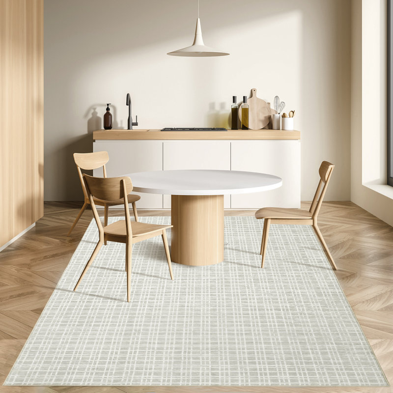 Tapis doux d'intérieur à poils courts lavable à motif géométrique moderne pour la décoration intérieure