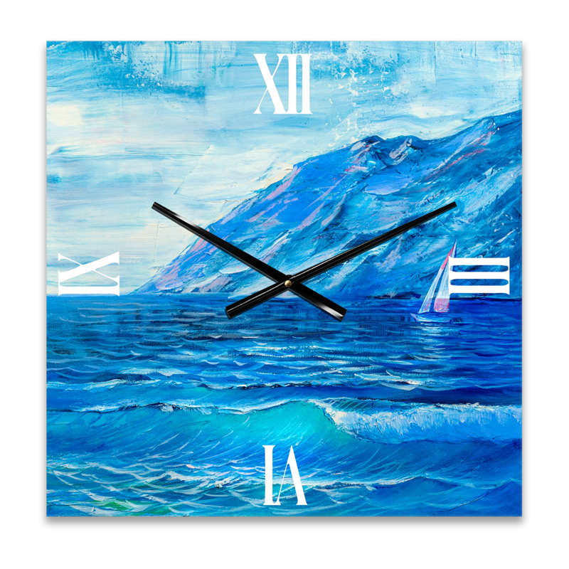 Horloge murale Morning Sunlight on the Sea Waves II, Très grand