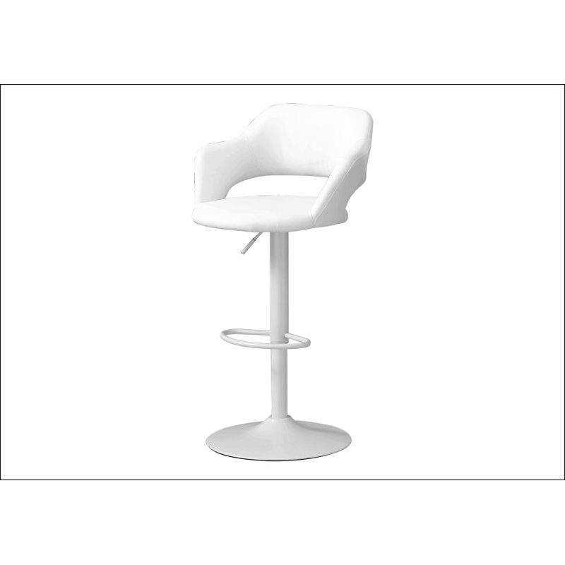 Tabouret de bar à hauteur réglable, Blanc