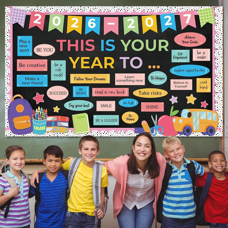 Ensemble de décorations de babillard en classe - «This Is Your Year», ensemble d'inspiration pastel pour la rentrée scolaire