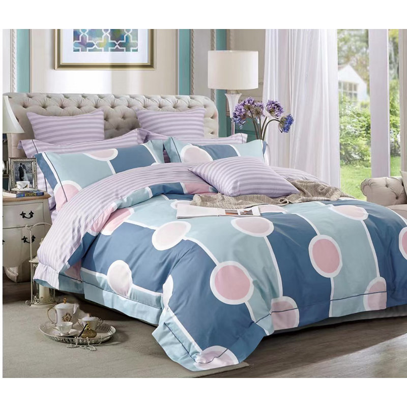 Ensemble de housse de couette en coton, Housse de couette grand et 2 taies décoratives