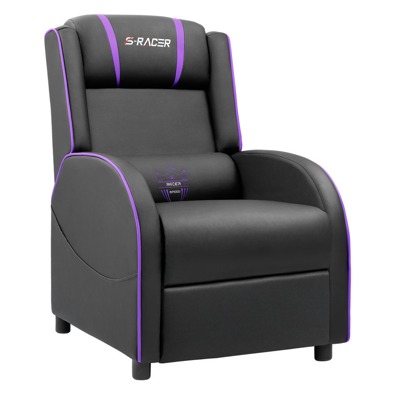 Faux Leather Reclining Massage Chair , Black/Gray