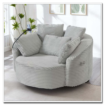 Fauteuil demi-tonneau pivotant à 360 °