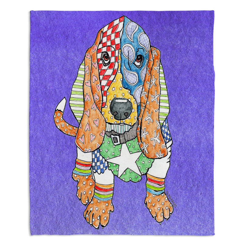  Couverture pour chien Schnauzer, 51 po x 60 po, Indigo, Basset hound