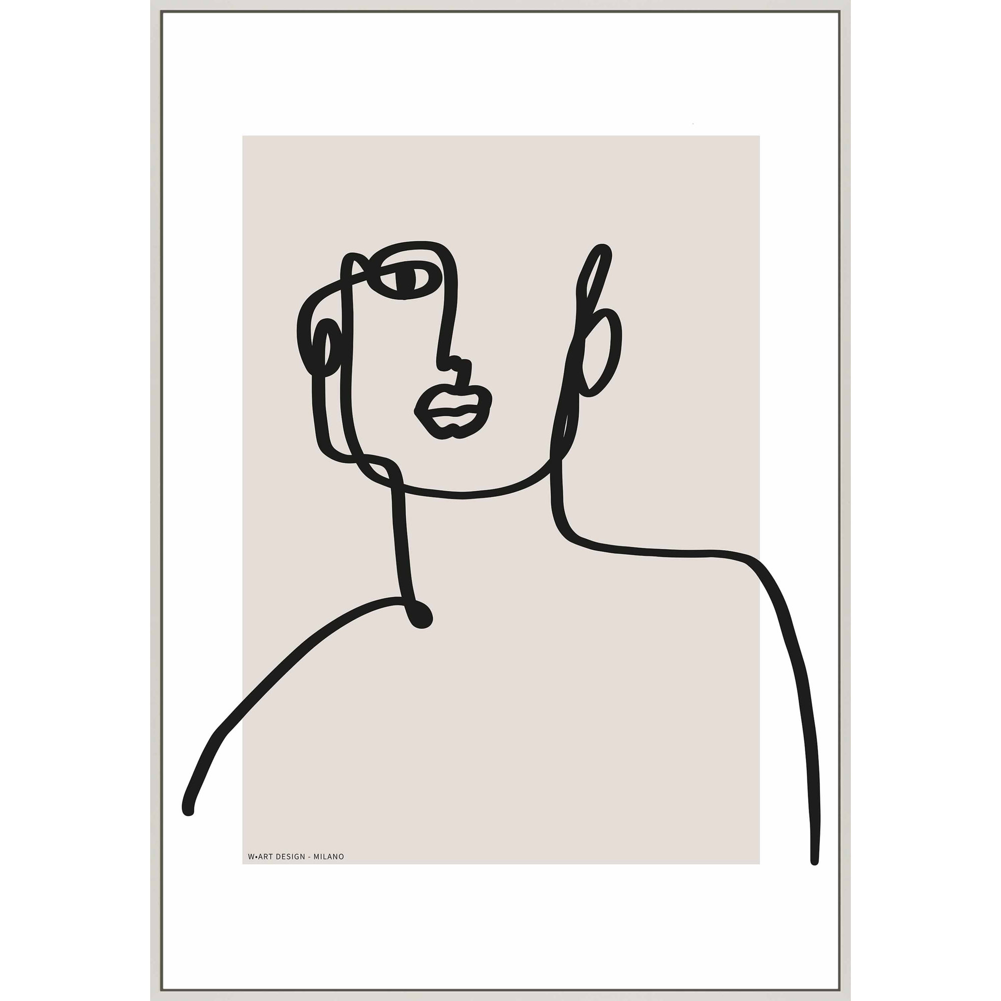 Figure And Form 2 by Romina Gadler, White Framed Canvas, 30" H x 21" W x 1.25" D