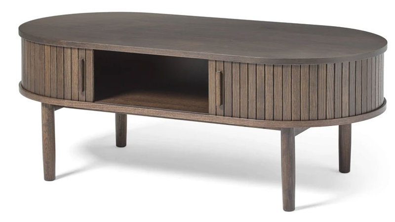 Tarcha Coffee Table with Storage, Dark Brown Wood