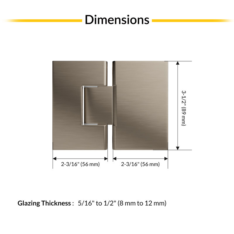 Charnière standard verre à verre Brixwell G180BN, Brushed Nickel