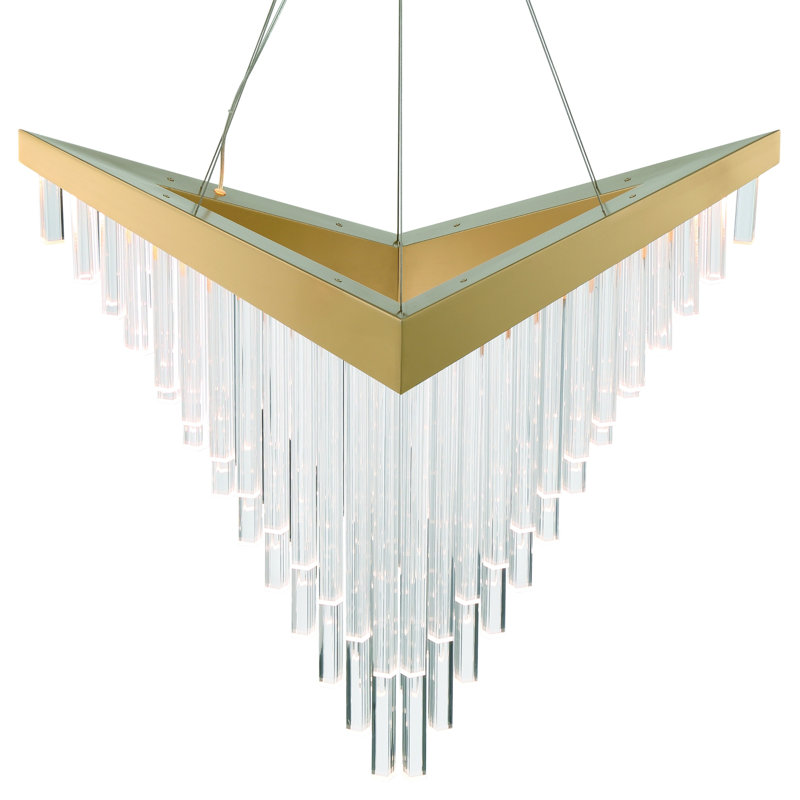 Vivien Dimmable LED Tiered Chandelier, Brushed Gold