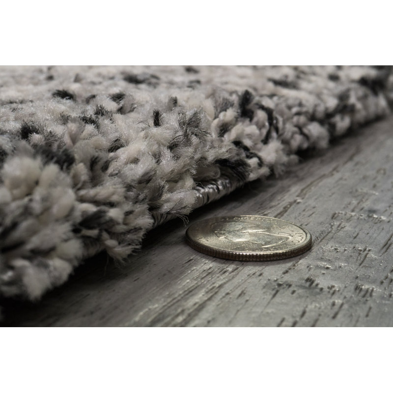 Tapis noir / blanc Donna, Rectangle 2 pi x 3 pi 11 po