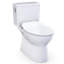 Toilette allongée deux pièces TOTO Glaston 1,28 GPF WASHLET + et Auto Flush Ready Universal avec CEFIONTECT et siège SS234 SoftClose, blanc coton - MS472234CEFG # 01