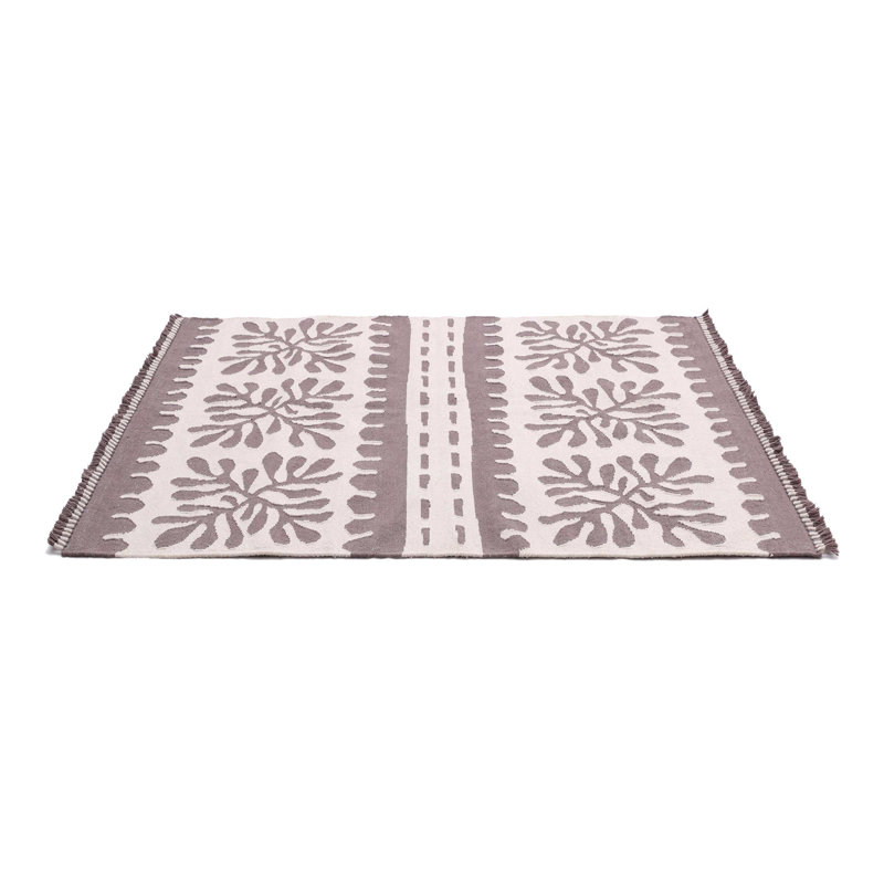 Margo Floral Area Rug in Brown/Tan, Rectangle 6' x 9'