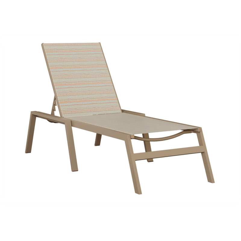 Chaise longue sans accoudoirs Berlin Gardens Vida, Chêne veiné de bois, Kaki