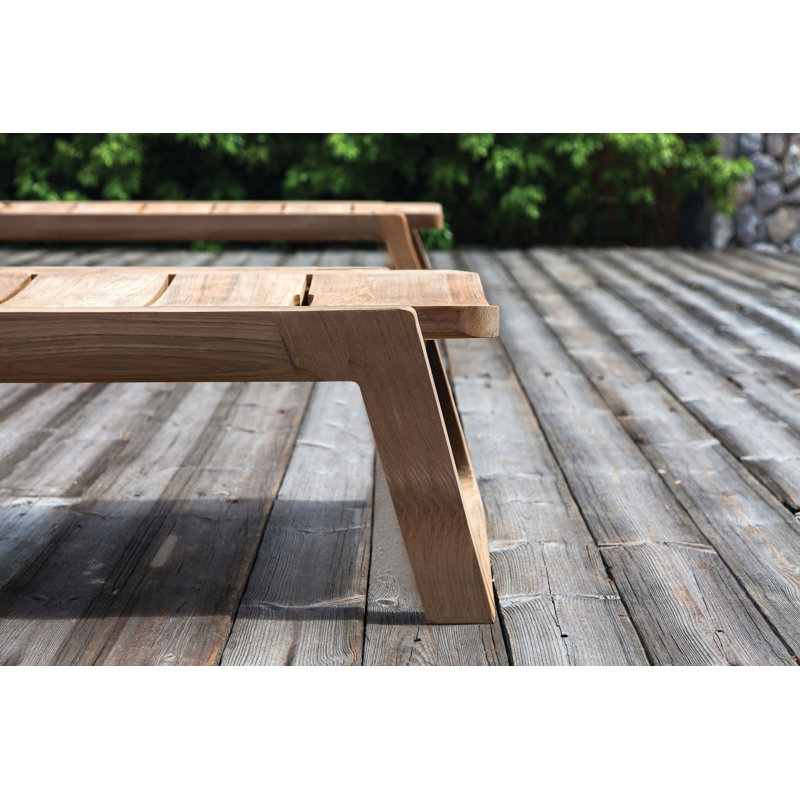 Diuna Outdoor Teak Chaise Lounge