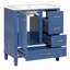 Ensemble de meuble-lavabo simple 18 po avec plateau en résine Shalyssa-217014509