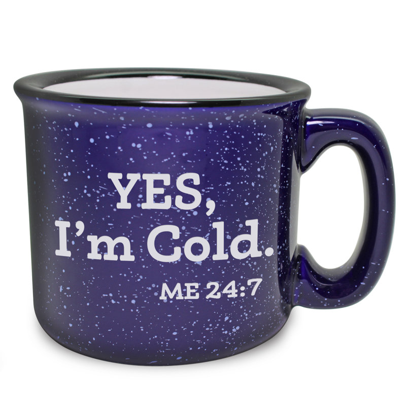Oui, je suis une tasse de camping en céramique cobalt froide