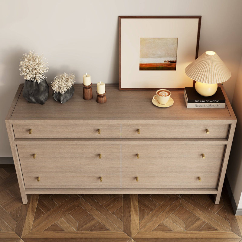 Commode 6 tiroirs 64 "Mid-Century, Natural
