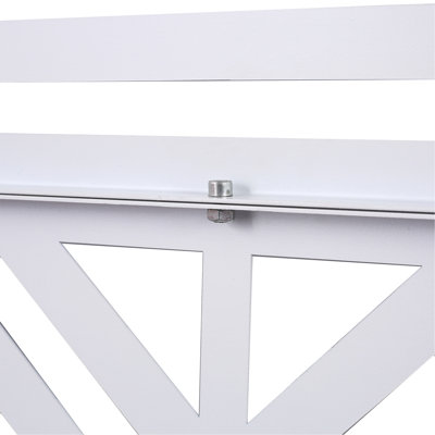 Paravent d'intimité extérieur et intérieur en métal, 193 cm H x 122 cm L, autoportant, décoratif, pour terrasse, balcon ou patio, panneaux de clôture d'intimité pour jardin et pelouse, PS101 BLANC