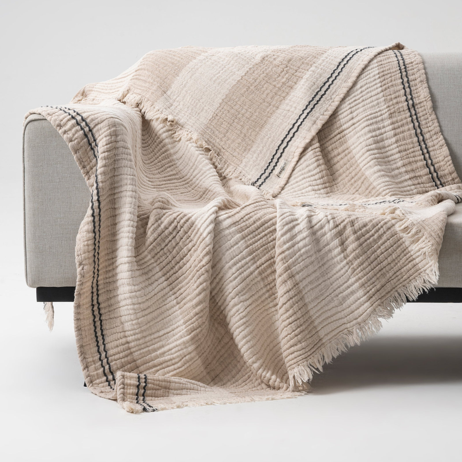 Linen-Cotton Gauze Throw Blanket