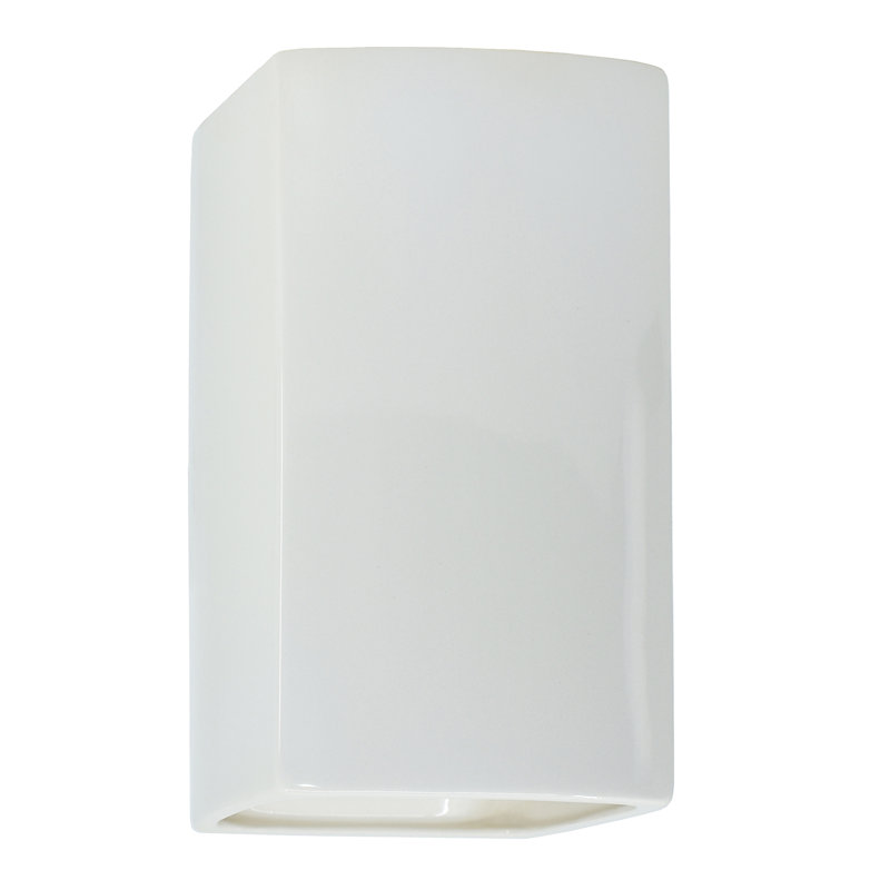 LED Outdoor Flush Mount, Gloss White, Integrated LED, 9.5" H x 5.25" W x 4.5" D