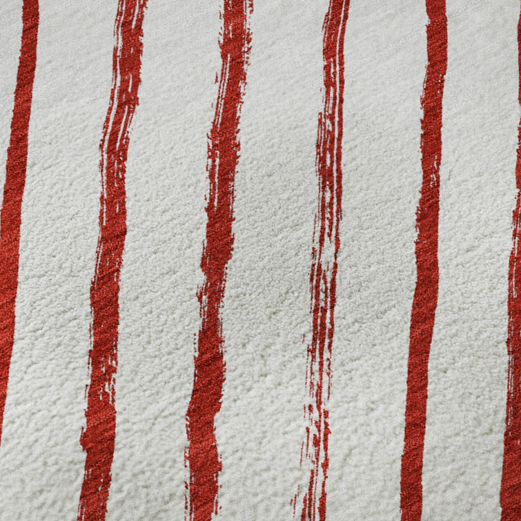 Premium Machine Washable Dockside AMF1819 Striped Holiday Rug