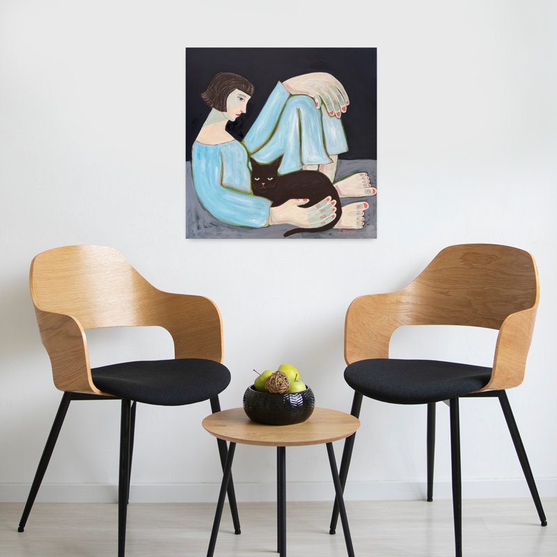 Art contemporain, portrait de chat contemporain, H 24 po x l 24 po