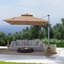 Parasol de terrasse 11 pi à double toit carré extérieur brun (sans base)-371414291