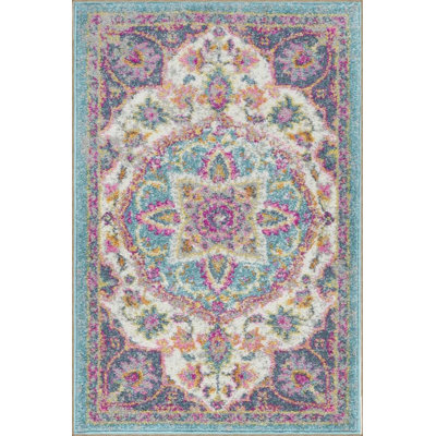 Modern Floral Leafy Colorful Traditional Woven Base Decorative Rug