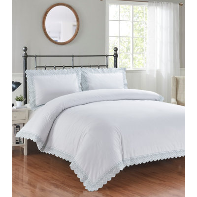 ELISE Cotton Blend Solid Colour Duvet Cover Set with Pillowcases Included