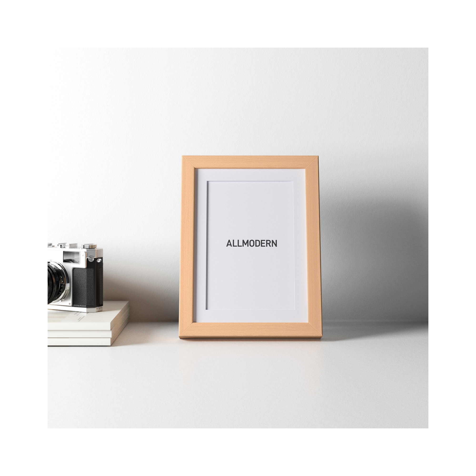 Capullo Wood Matte Picture Frame with Mat, 4" x 6", Natural