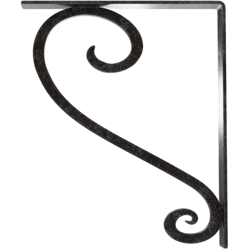 Support en fer forgé Edwards (accoudoir central triple), l 2 po x P 12 po x H 15 po, argent antique, Argent antique