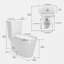 Toilette monobloc allongée au plancher 1,1 / 1,6 GPF à hauteur confort, certifiée CUPC, certifié Watersense, céramique, couleur blanche, siège à fermeture en douceur, T036WT