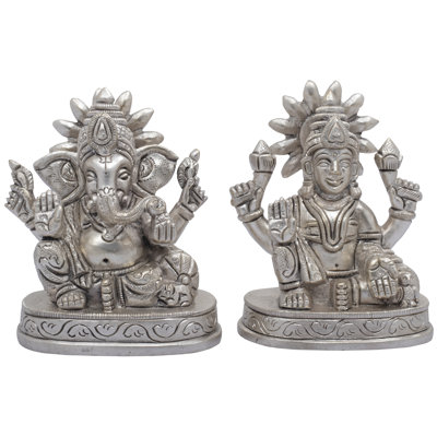 Figurine Lakshmi Ganesha en laiton