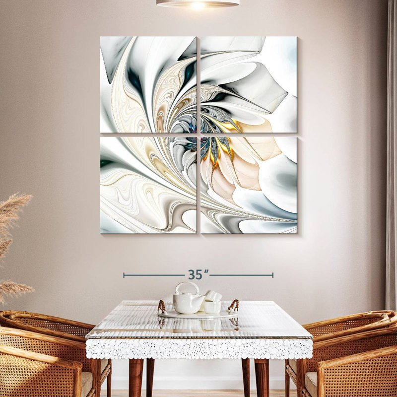 Motif floral de gauchissement, H 45 po x l 45 po