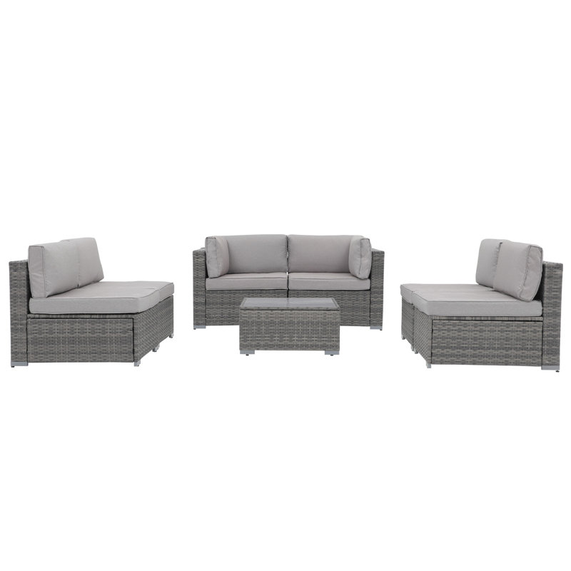 Ensemble de conversation avec coussins Azlyn, gris, Non, Gris
